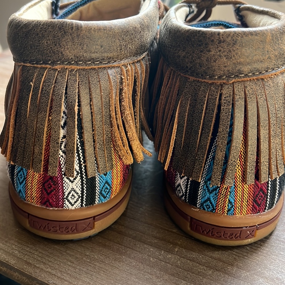 Twisted X Multicolor Aztec Fringe Moccasin Sneakers - Picture 7 of 10